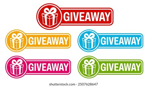 set sticker giveaway icon. gift box surprise sign design template vector illustration