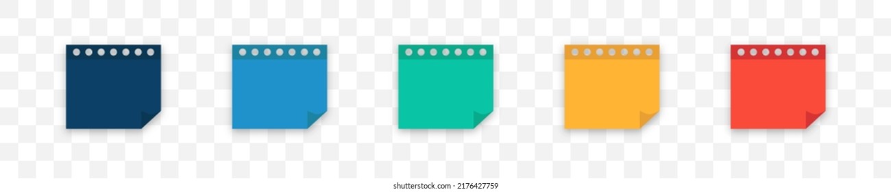 Set of sticker icon set. Colour flat sticky collection. Vector isolated illustration. Post note icons. EPS 10.