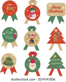 Un conjunto de materiales adhesivos para envolver regalos de navidad.