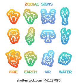 Set sticker of zodiac signs