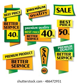 Set of stickers and banners