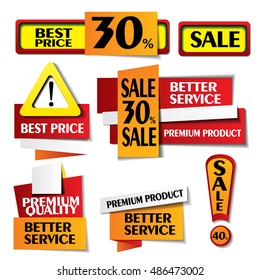 Set of stickers and banners