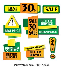 Set of stickers and banners
