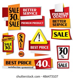 Set of stickers and banners