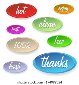 Set of stickers or buttons - customer satisfaction. Vector illustration