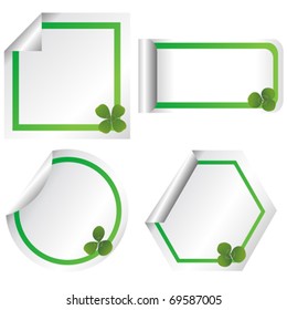 Set of stickers with clovers
