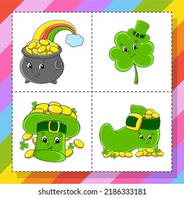 Set of stickers with cute cartoon characters. Hand drawn. Colorful pack. Vector illustration. Patch badges collection for kids. For daily planner, organizer, diary.