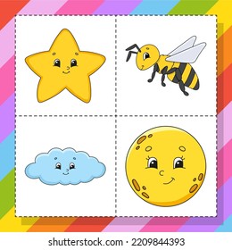 Set of stickers with cute cartoon characters. Hand drawn. Colorful pack. Vector illustration. Patch badges collection for kids. For daily planner, organizer, diary.