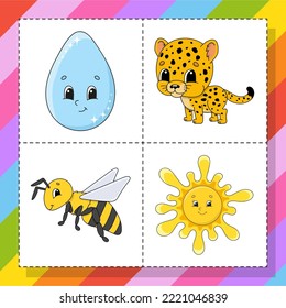 Set of stickers with cute cartoon characters. Hand drawn. Colorful pack. Vector illustration. Patch badges collection for kids. For daily planner, organizer, diary.