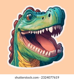 Conjunto de stickers lindos dinosaurios de diferentes tipos. Ilustraciones vectoriales en colores brillantes con personajes divertidos y hermosos para ser utilizadas como pegatinas, elementos de diseño, ilustraciones infantiles.