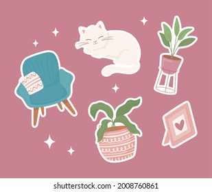 set of stickers decoration cartoon