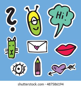 Set of stickers, design elements.