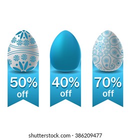 Set of stickers for easter sale. Vector design