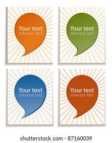 set from stickers in form bubble