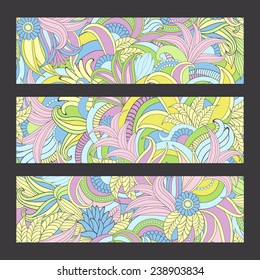 Set of stickers with hand drawn ornament for corporate identity or business cards design