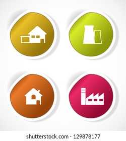 Set of stickers with icons