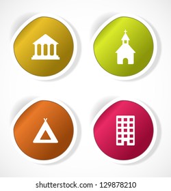 Set of stickers with icons