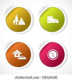 Set of stickers with icons