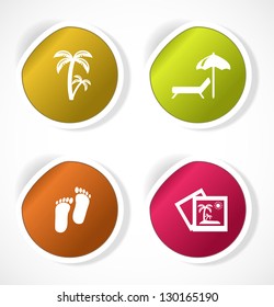 Set of stickers with icons