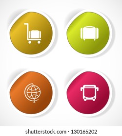 Set of stickers with icons