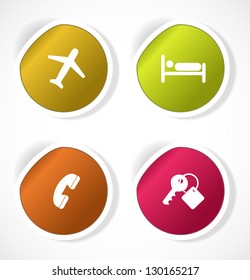 Set of stickers with icons