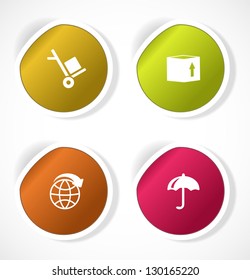 Set of stickers with icons