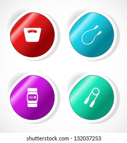 Set of stickers with icons