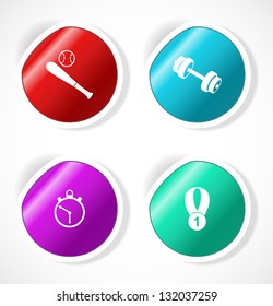 Set of stickers with icons