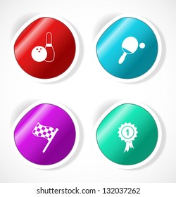 Set of stickers with icons