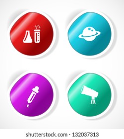 Set of stickers with icons