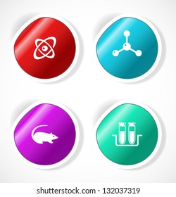 Set of stickers with icons
