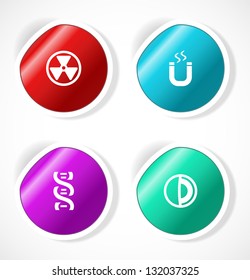 Set of stickers with icons