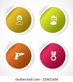 Set of stickers with icons