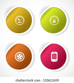 Set of stickers with icons