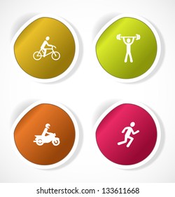 Set of stickers with icons