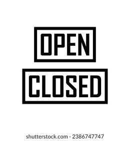 A set of stickers or icons "OPEN" and "CLOSED". Print for a sign or pointer.