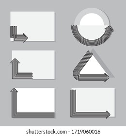 Set of stickers with the image of an arrow along the outline
