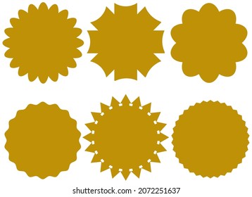 Set of stickers with an image of star formation or sun rays. Vintage labels, stickers. Design elements. Vector illustration