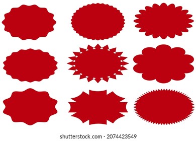 Set of stickers with an image of star formation or sun rays. Vintage labels, stickers. Design elements. Vector illustration.