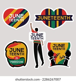 Set of Stickers Juneteenth Day