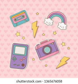 set of stickers kawaii
