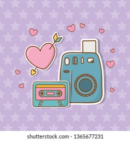 set of stickers kawaii