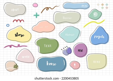 set of stickers and labels