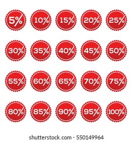 set of stickers / labels, especially for discount