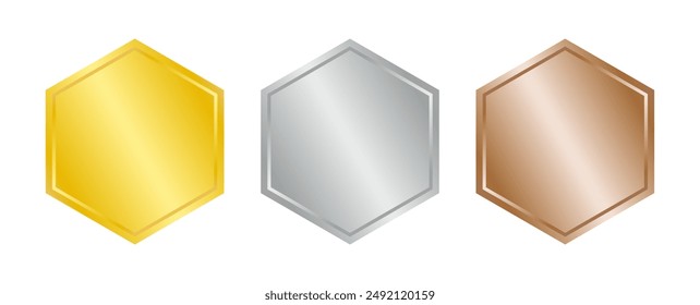 Set of stickers, labels and icons (hexagon), vector illustration

