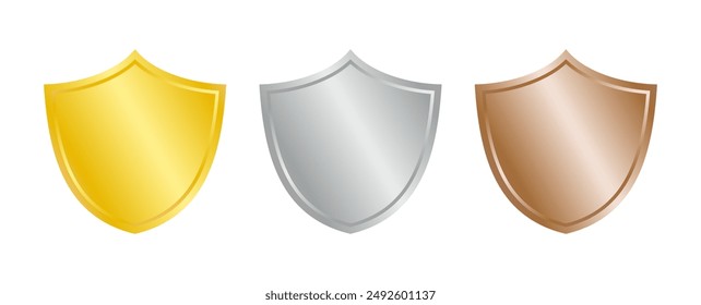 Set of stickers, labels and icons (shield shape), vector illustration