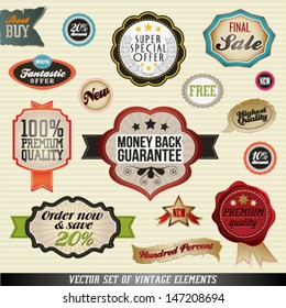 Set of stickers, labels and ribbons. Graphic Design Editable For Your Design. 