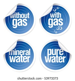 Set of stickers for mineral water.