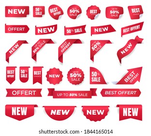 Set of stickers for new brands, new labels, advertising banners. Vector sticker templates