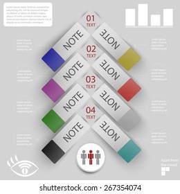 Set of stickers with the numbering and place for text. Infographics required.